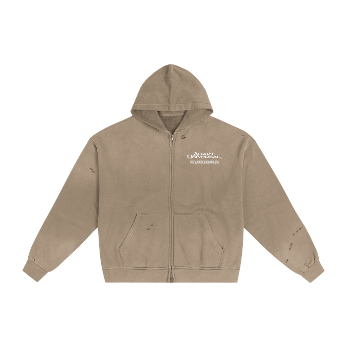 Helios Frayed Zip-Up Hoodie