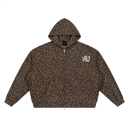 Leopard Print Pegasus Zip-Up