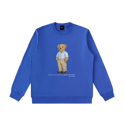 Business Casual Bear Crewneck Sweatshirt Royal