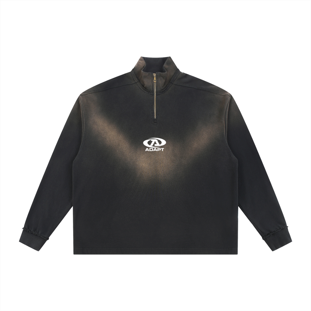 Essential Sun Faded Quarter-Zip Black