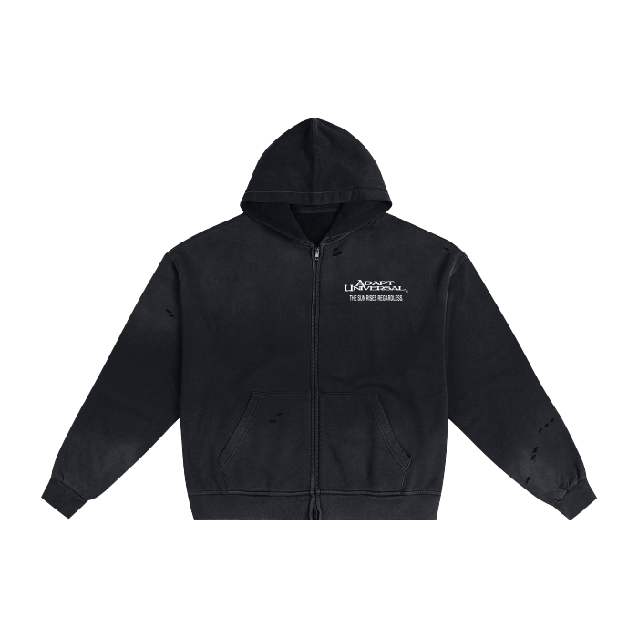 Helios Frayed Zip-Up Hoodie